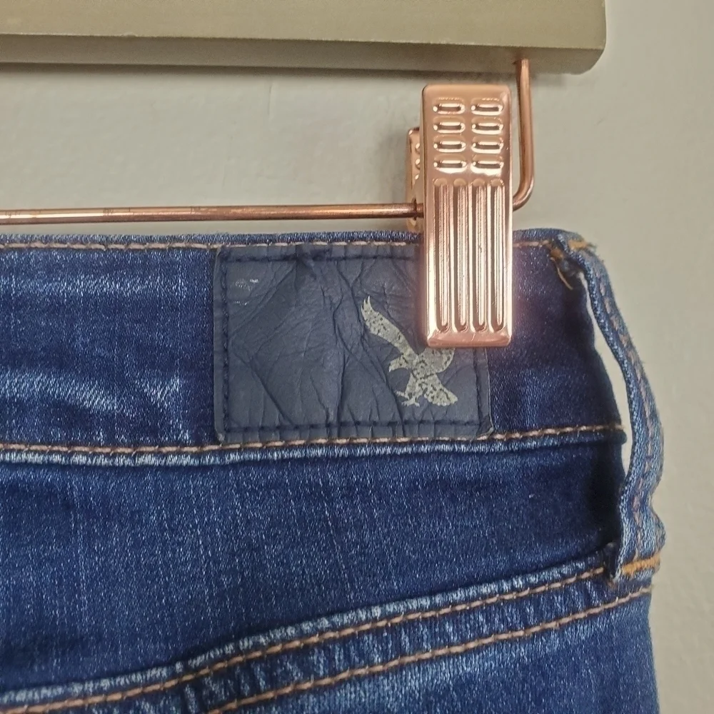 American Eagle Jegging Skinny Distressed Frayed Raw Hem Stretch Jeans AE 0 Y2K